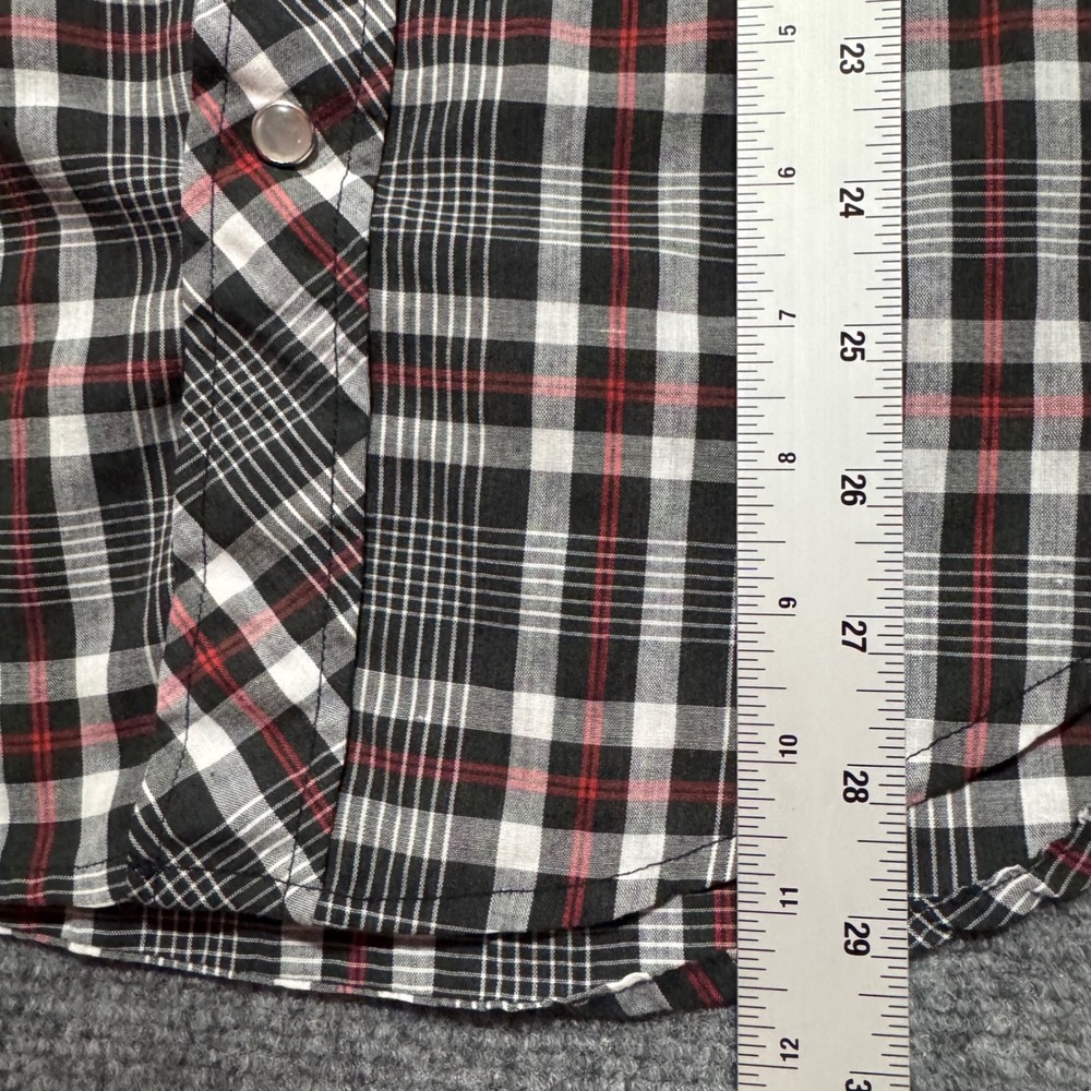 Blair Shirt Western Pearl Snap Plaid Large Paperthin Long Sleeve Flap Pockets - Picture 6 of 7